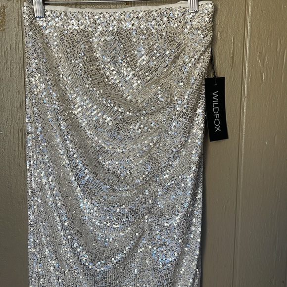 Wildfox Amirdale sequin skirt in pink champagne - Picture 3 of 8